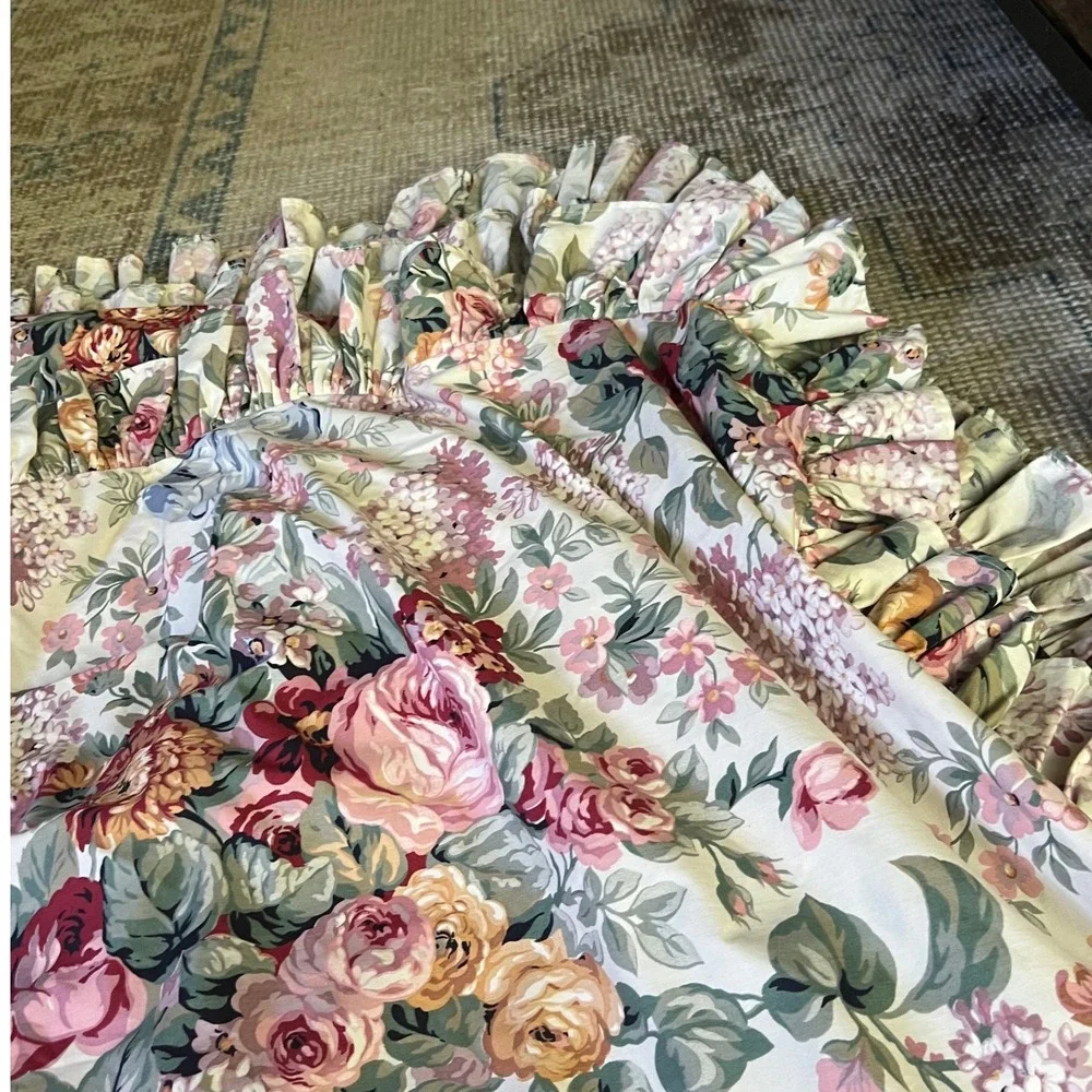 80's Ralph Lauren Alison Ruffled Trim Duvet King Rare 100% Cotton USA Made